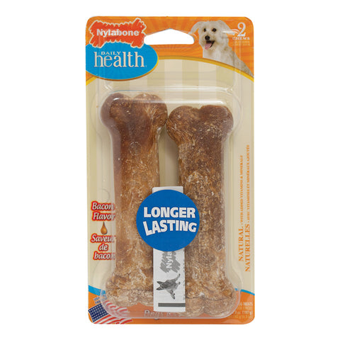 DAILY HEALTH - Bacon Twin Pack Dog Bones, Medium