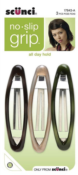 SCUNCI - No-slip Grip Oval Snap Clips 8cm