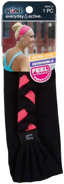 SCUNCI - Everyday and Active Reversible Braid Back Stretch Headwrap