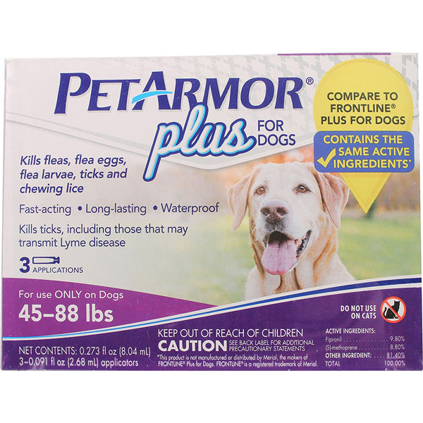 PETARMOR - Plus for Dogs Flea and Tick Squeeze-On 45-88 Lbs.