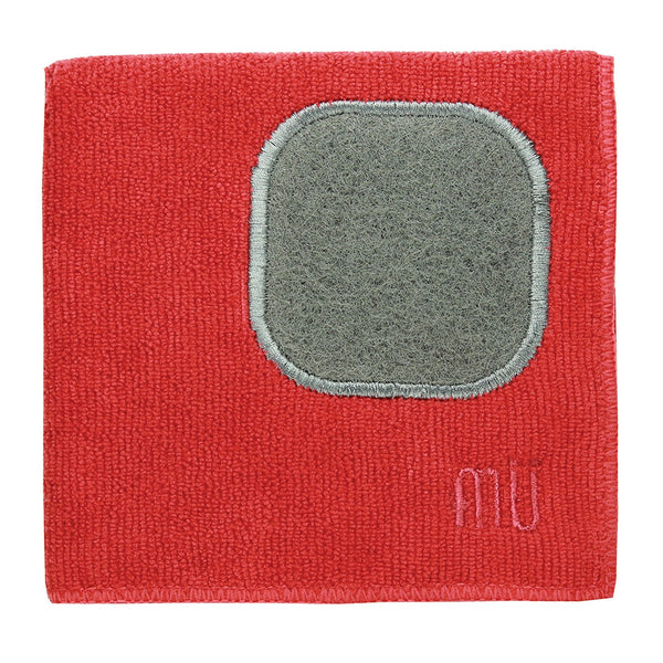 MU KITCHEN - Microfiber Dishcloth with Scrubber, Crimson