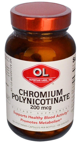 Olympian Labs Chromium Polynicotinate ChromeMate 200 mcg