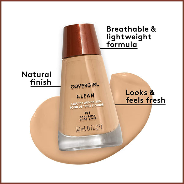 COVERGIRL Clean Makeup Foundation Tawny 165, 1 oz