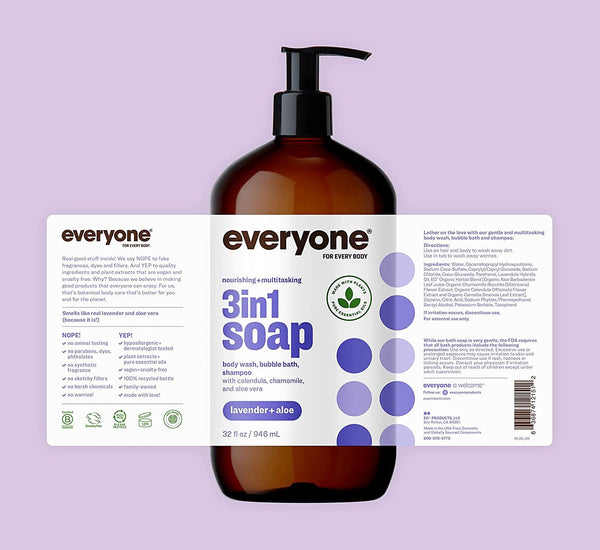 EVERYONE - Liquid Soap Lavender & Aloe - 32 fl. oz. (960 ml)