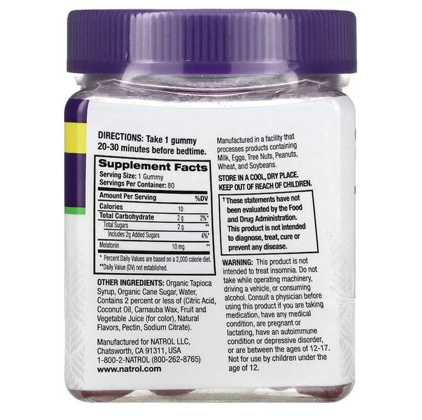 NATROL - MelatoninMax Blueberry 10mg - 80 Gummies
