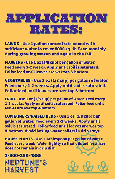 NEPTUNE'S HARVEST - Hydrolyzed Fish Fertilizer 2-4-1 Orange Label - 36 oz. (946 ml)
